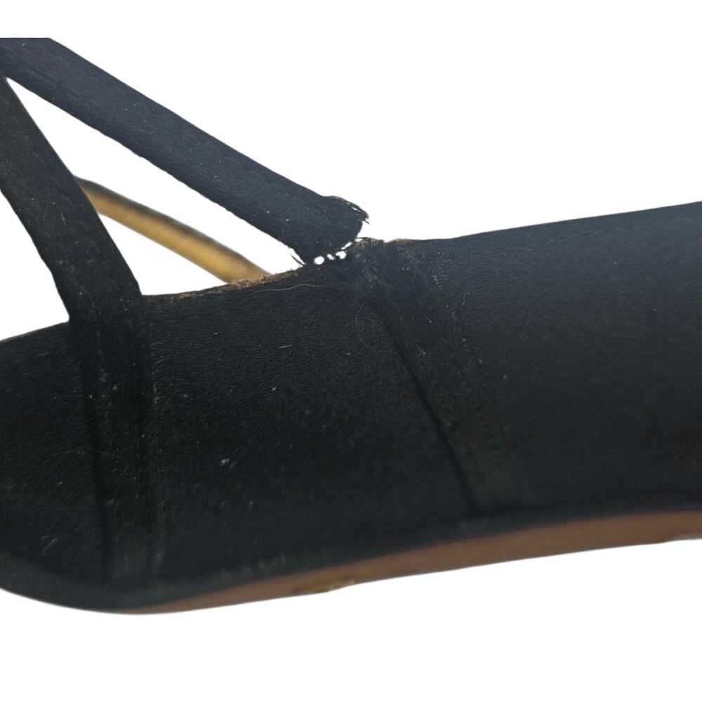 Vintage Dolce & Gabbana Black Satin Strap Heels Italy Sz 40 1/2 US 9.5 - Picture 10 of 11